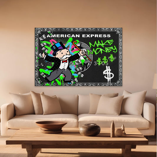 Monopoly American Express Money Street - Wall Art - 3D Canvas - Frames