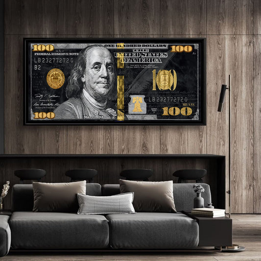 100 Dollar Bill - Wall Art | 3D Canvas | Frames