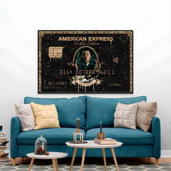 The Wolf of Wall Street Art - Hustle Edition Black Poster Inspired by J. Belfort & American Express | Wall Art - 3D Canvas - Frames