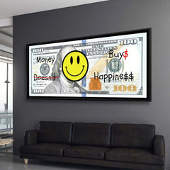 Money Buys Happiness | Wall Art | 3D Canvas | Frames