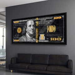 100 Dollar Bill - Wall Art | 3D Canvas | Frames