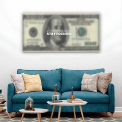 Blur Dollar Bill | Wall Art | 3D Canvas | Frames