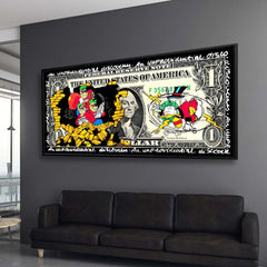 Dollar Bill ft. Robbery | Wall Art | 3D Canvas | Frames