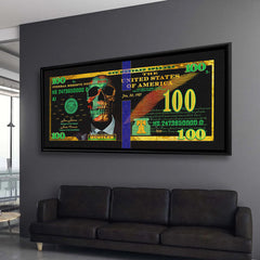 Hu$tler Dollar Bill | Wall Art | 3D Canvas | Frames