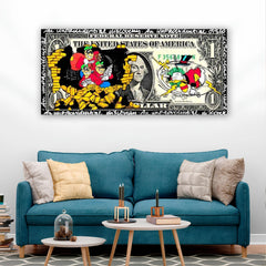 Dollar Bill ft. Robbery | Wall Art | 3D Canvas | Frames