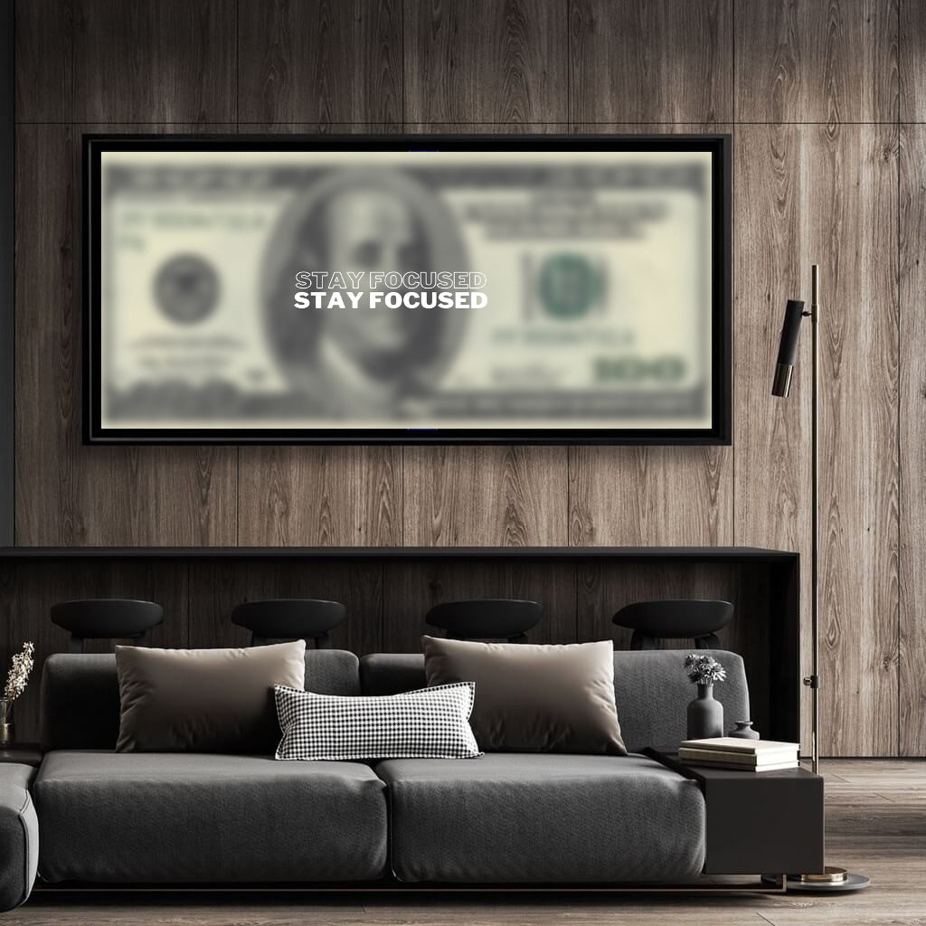 Blur Dollar Bill | Wall Art | 3D Canvas | Frames