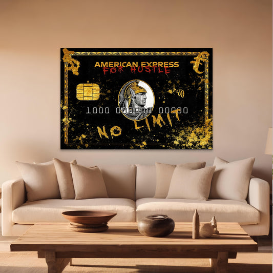 Amex Hustlers Card - Wall Art - 3D Canvas - Frames