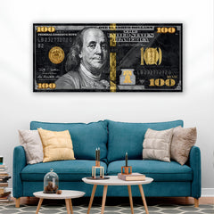 100 Dollar Bill - Wall Art | 3D Canvas | Frames