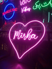 Custom Heart Name Neon Sign