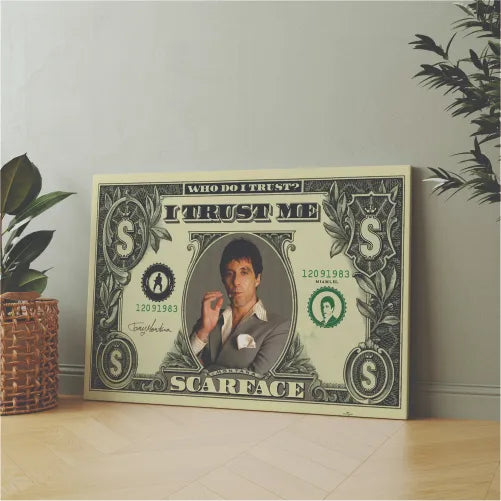 SCARFACE BILL AL PACINO DOLLAR | Wall art | 3D Canvas | Wooden Frames