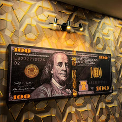 100 Dollar Bill - Wall Art | 3D Canvas | Frames