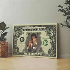 SCARFACE BILL AL PACINO DOLLAR | Wall art | 3D Canvas | Wooden Frames