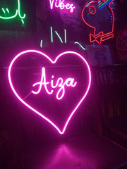 Custom Heart Name Neon Sign