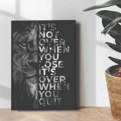 Black & White Lion Head Portrait Poster | Wall art | 3D Canvas | Wooden Frames