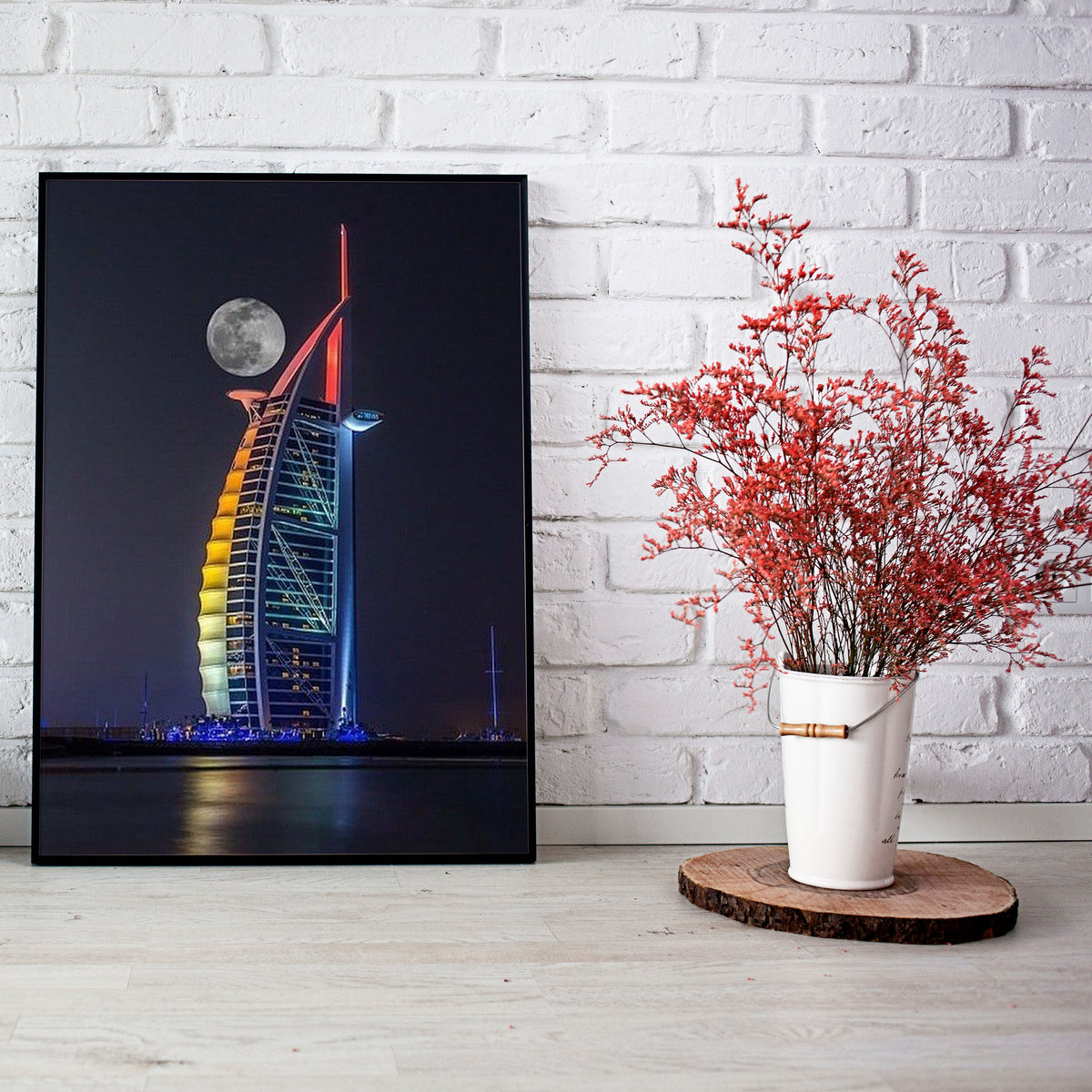 Burj Ul Arab Aesthetic Portrait | Wall art | 3D Canvas | Wooden Frames