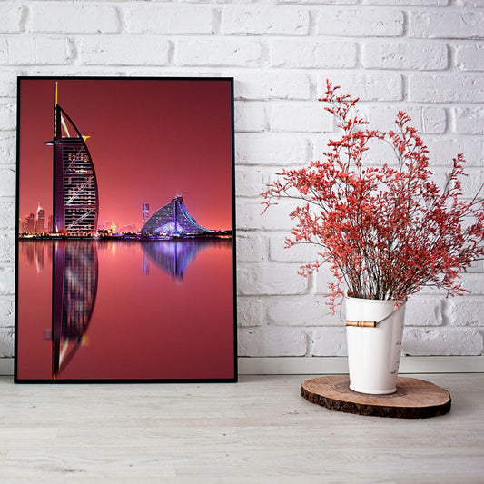 Burj ul Arab Aesthetic View | Wall art | 3D Canvas | Wooden Frames