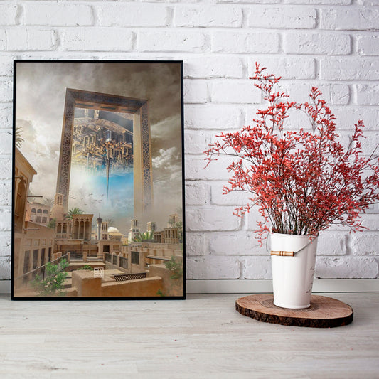 Dubai Mirror World Portrait | Wall art | 3D Canvas | Wooden Frames