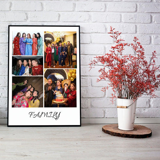 Custom collage Polaroid Style with Name | 3D Canvas | Wooden Frames | AesthetixHome